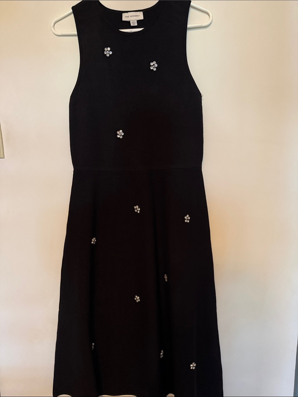 Free Assembly Black Embellished Crewneck Top